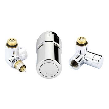 Set robinet termostatic design Danfoss Collection tip RAX, pe stînga cromat