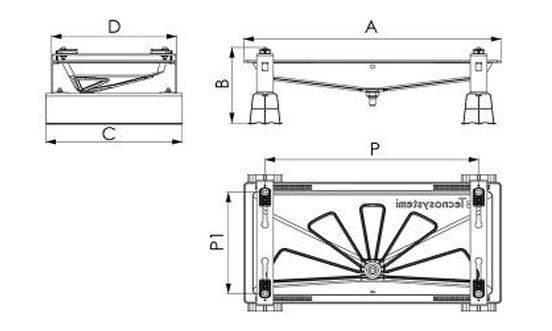 Tava de scurgere a condensului cu suporti si cablu de incalzire 3m (1050x400mm)