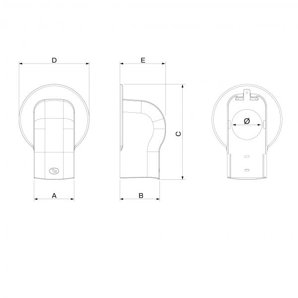Flansa rotunda pentru furtun flexibil Ø60 mm – gri SCD100577