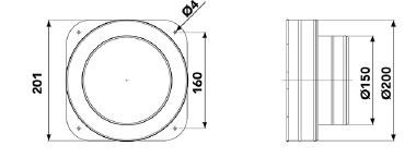 Colier B2 pentru plenum Ø 150 – 200