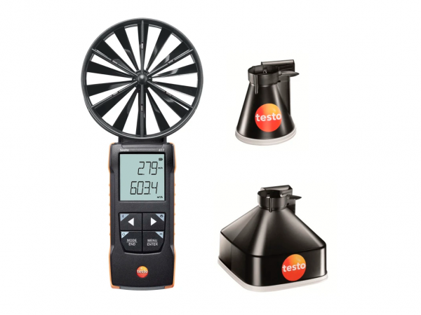 testo 417 set 1 - Anemometru cu elice și pâlnii de măsurare