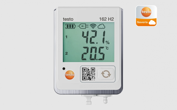 testo 162 H2 - Înregistrator online de date cu afișaj și conexiuni pentru sonde de temperatură și umiditate