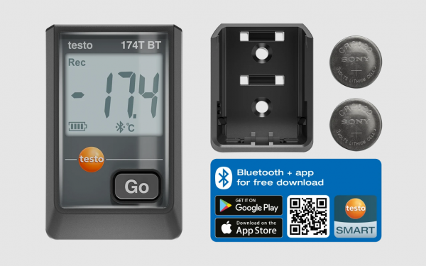 testo 174 T BT - Mini înregistrator de date pentru temperatură cu Bluetooth® și conexiune la aplicație