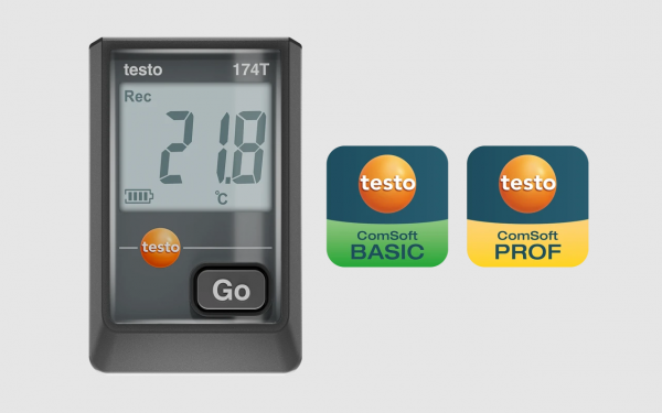 testo 174 T - Mini înregistrator de date pentru temperatură cu USB-C și software pentru PC