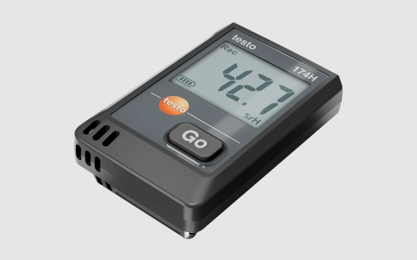 testo 174 H - Mini înregistrator de date pentru temperatură și umiditate cu USB-C și software pentru PC (negru)