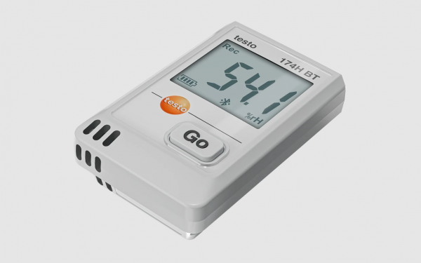 testo 174 H BT - Mini înregistrator de date pentru temperatură și umiditate cu Bluetooth® și conexiune la aplicație (alb)