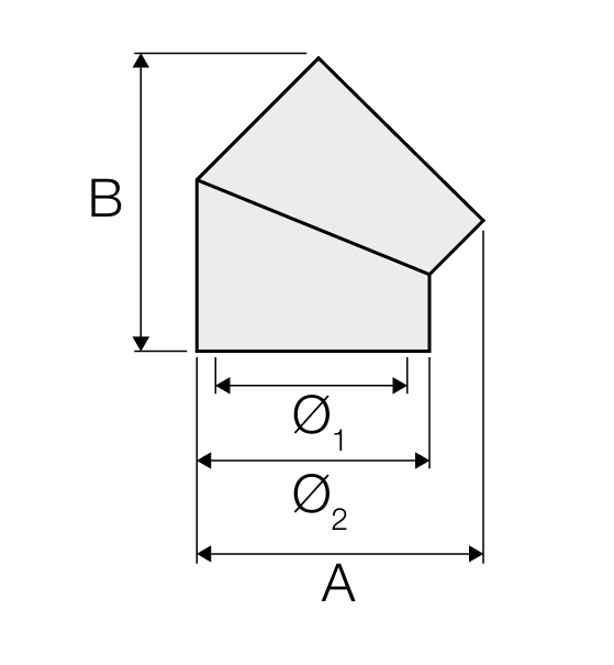 Cot EPE 45° pentru tub HRV, Ø125 mm