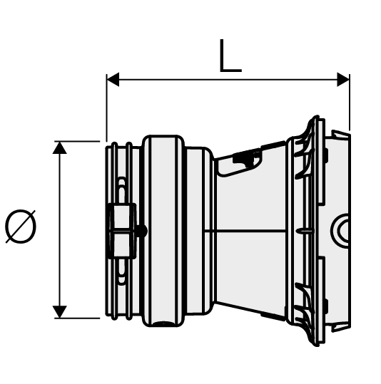Adaptor AriaSilent Link pentru conexiune HRV, Ø75 mm