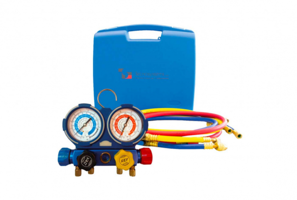 Kit statie manometrica cu 4 iesiri si protectie din cauciuc + 3 tuburi R32-R410-R22 TSC200017