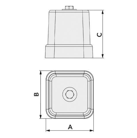 Suport de podea vulcanizat SPK 150 80x80x80