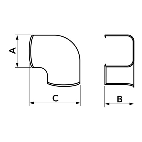 Curba canal 90 de grade OPTIMA CP CP75 - OPT WHITE