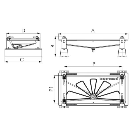 Tava de scurgere a condensului cu suporti si cablu de incalzire 3m (1050x400mm)