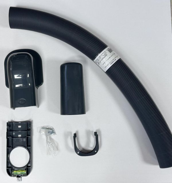 Kit flansa patrata+furtun flexibil Ø60 mm+racord pentru unitate exterioara din cauciuc gri SCD100550