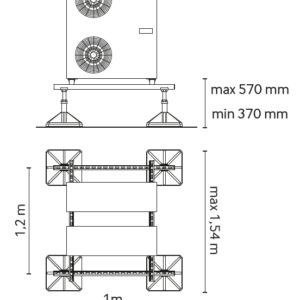 Sistem de sustinere a unitatilor exterioare mari 1000 x 1200  9794-861-99