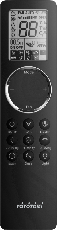 TOYOTOMI ErAI Black 12000 BTU Ionizator și WiFi
