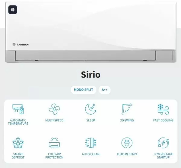 Climatizator Tadiran SIRIO 9000 BTU TAD-SIRIOIDU25IT/TAD-SIRIOODU25IT