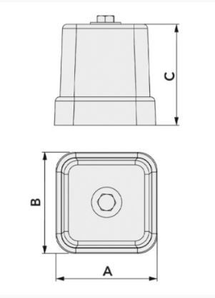 Suport de podea vulcanizat SPK 150 80x80x80