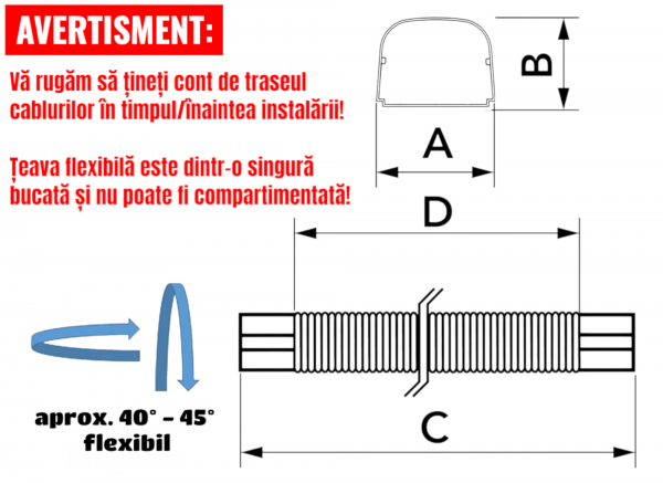 Canal mascare flexibil OPTIMA MF MF62 - OPT WHITE